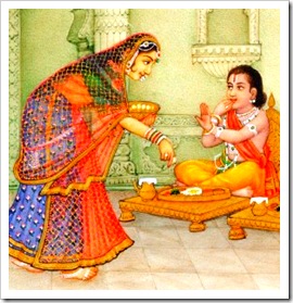 Mother feeding Lord Rama