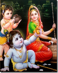 Mother Yashoda with Krishna and Balarama