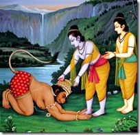 Rama and Lakshmana meeting Hanuman