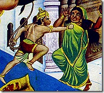 Hanuman striking Lanka