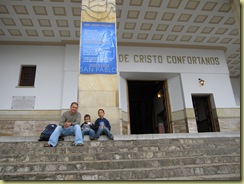 In front of the church