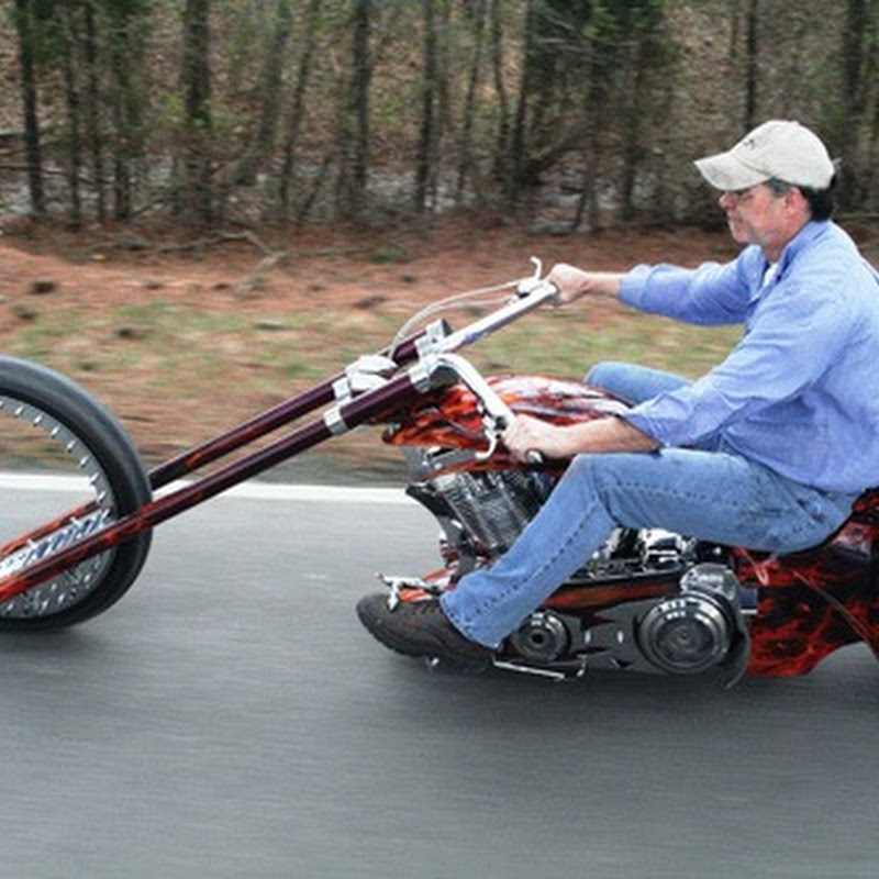 The motorcycle without spoke wheels Amusing