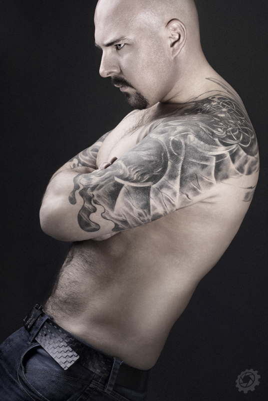 Severe tattoed man