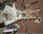 Overhead view of the coupler without the inner slide. You can see the grungy brake line that is dry. It was a bit of work to remove from the master cylinder, but a little patience goes a long way.</p>
<p>I plan to clean off the rust and loose paint and then re-coat in the same silver colour.</p>
<p>I still haven't decided if I can dis-assemble the jack and give it a once-over, we'll see.