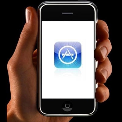 Apple iPhone with App logo Apple iPhone with App logo