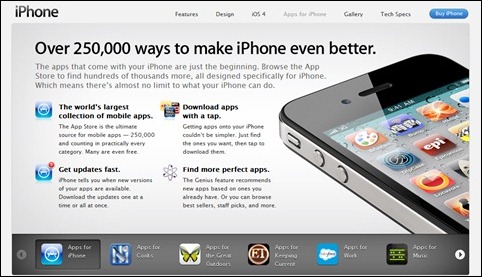Apple iPhone App screenshot Apple iPhone App screenshot
