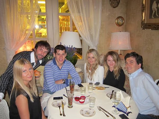Evgeni Malkin, Alyonka Larionov, Alexander Ovechkin at Mari Vanna restaurant in NYC.