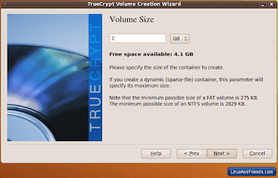 TrueCrypt Volume Size TrueCrypt Volume Size
