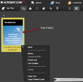 User Interface of Acrobat.com File Storage The User Interface is slick and a pleasure to use.