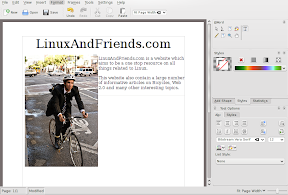 KOffice KWord user interface