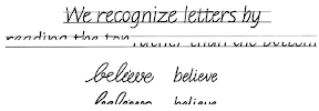 We always read the top of letters Handwriting - read top of letters