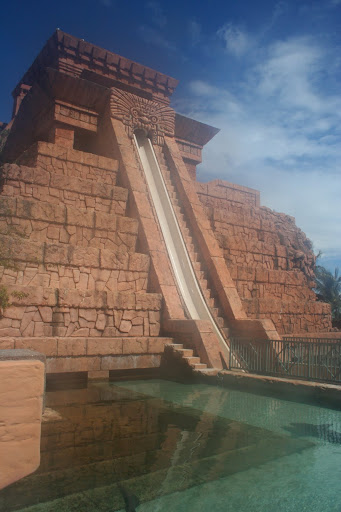 a water slide in a water park