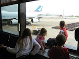 Waiting to board our flight in Taipei for 2008 Home Service