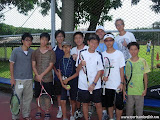 Scott with his tennis students at 2007 Sports and English Camp