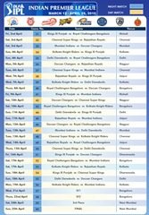 ipl 2010 timetable 2