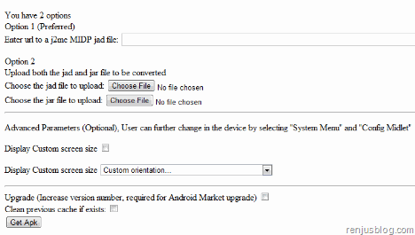 j2me jar to apk conversion