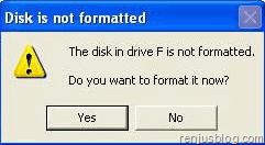 disk format error
