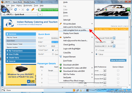 automated IRCTC hack
