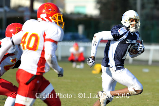 Touchdown d'Anthony DABLE lors de Centaures/Kangs Touchdown d'Anthony DABLE lors de Centaures/Kangs