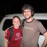 Just arrived at the airport in Santiago. The guagua (taxi van) that we would spend many hours in is behind us.