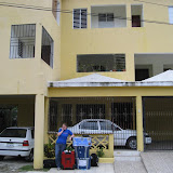 Arriving at our new apartment after two days of traveling.