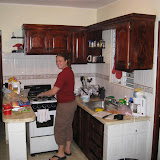 Lauren putting the new kitchen to good use.