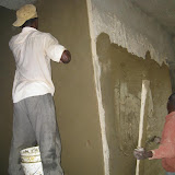 The plaster goes on the walls.
