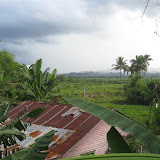 View from on top of the school wall looking back towards the river.