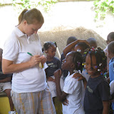 Franchesca and Rachel were excited about getting their nametags.
