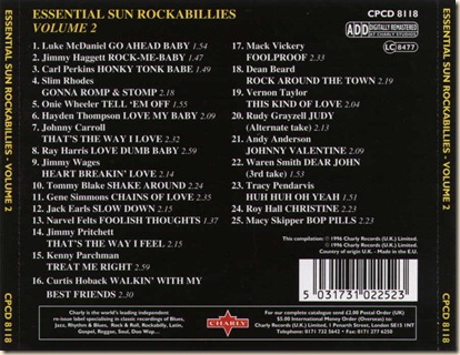 Essential SUN Rockabillies vol. 2 - back