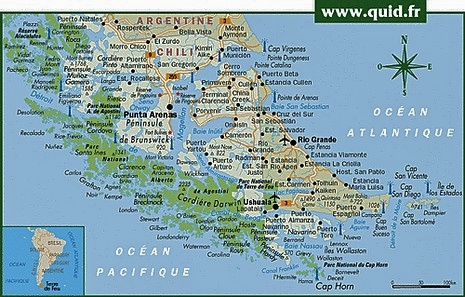 la Tierra del Fuego coté Chilien et Argentin