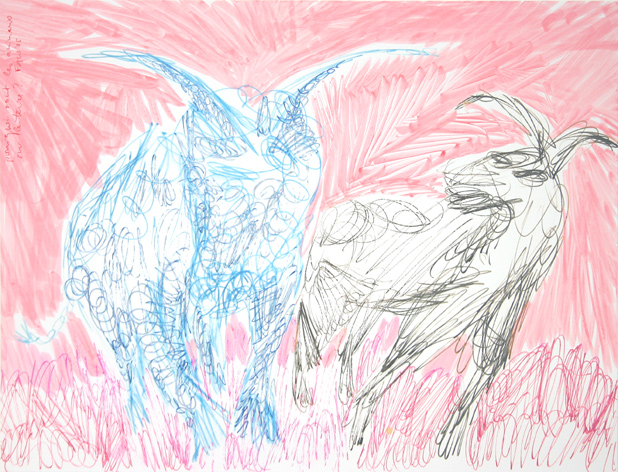 pourquoi sont les animaux sur la terre? (2006 ~ 21 x 30 cm ~ mixed technique on paper)