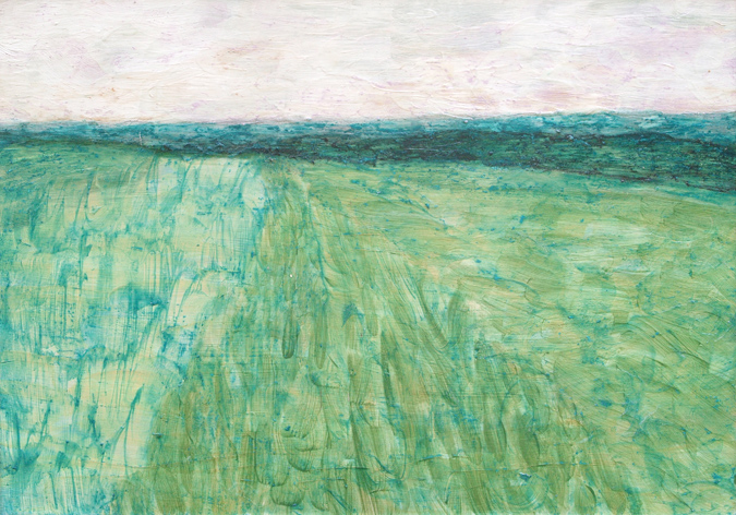 field, hills (2004 ~ 30 x 40 cm ~ acrylic on board)