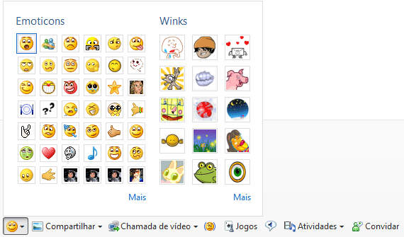 Windows Live Messenger 2011 - Janela de conversa Windows Live Messenger 2011 - Janela de conversa
