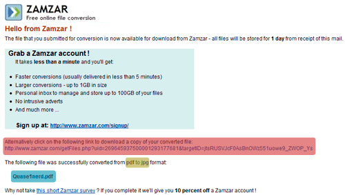 Zamzar email Zamzar email