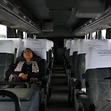 Amy crashed out on the bus to Puerto Montt.