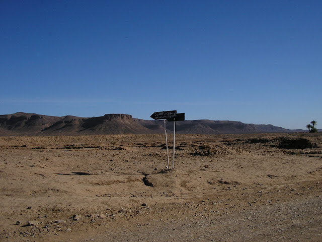 Road signs near the oasis