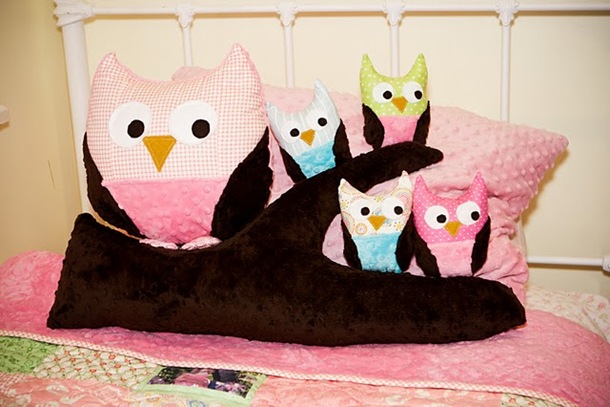 owl softies and branch