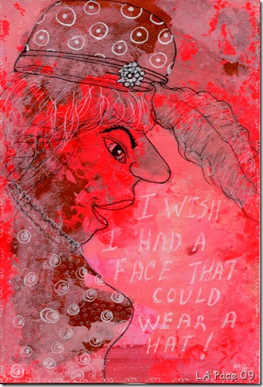 Hat Face art journal page