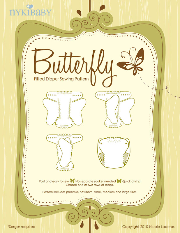 NykiBaby Butterfly Fitted Diaper- PDF Pattern
