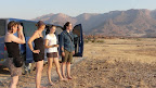 Sundowner at Brandberg.  It is now nice and warm again, the cold front has passed the country.