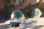 The camp at messum Crater, the tents are up.