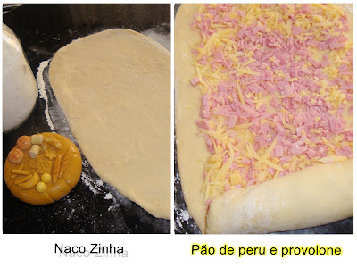 Pão de provolone e peito de peru