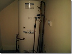 Unvented Cylinder at Goodby Road delivers hot water at mains pressure.