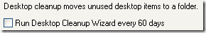 desktop cleanup moves unused desktop items to a folder