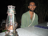 Eating dinner, Hampi