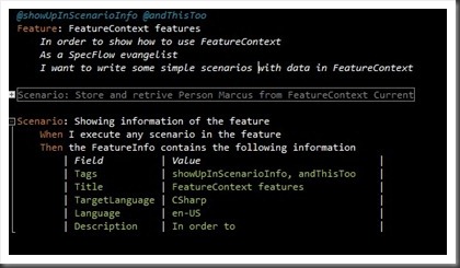 featureInfo scenario featureInfo scenario