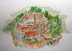 Montemaggiore al Metauro, Italy 9inx12in image Original watercolor on 300g Fabriano Cold Pressed paper
SOLD