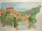 Fossombrone, Italy 9inx12in image Original watercolor on 300g Fabriano Cold Pressed paper
SOLD