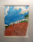 Saltara, Italy 9inx12in image in 10inx14in matte Original watercolor on 300g Fabriano Cold Pressed paper